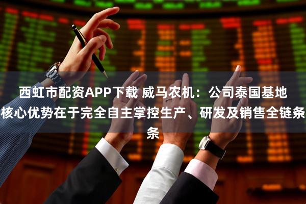 西虹市配资APP下载 威马农机：公司泰国基地核心优势在于完全自主掌控生产、研发及销售全链条